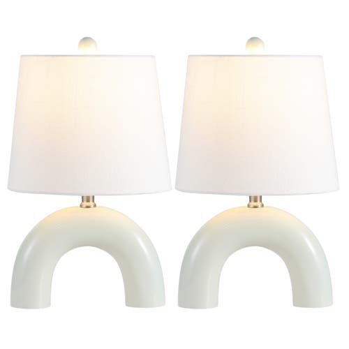 JONATHAN Y JONATHAN Y ZADIE 17.75" SCANDINAVIAN MINIMALIST CERAMIC ARCH LED TABLE LAMP