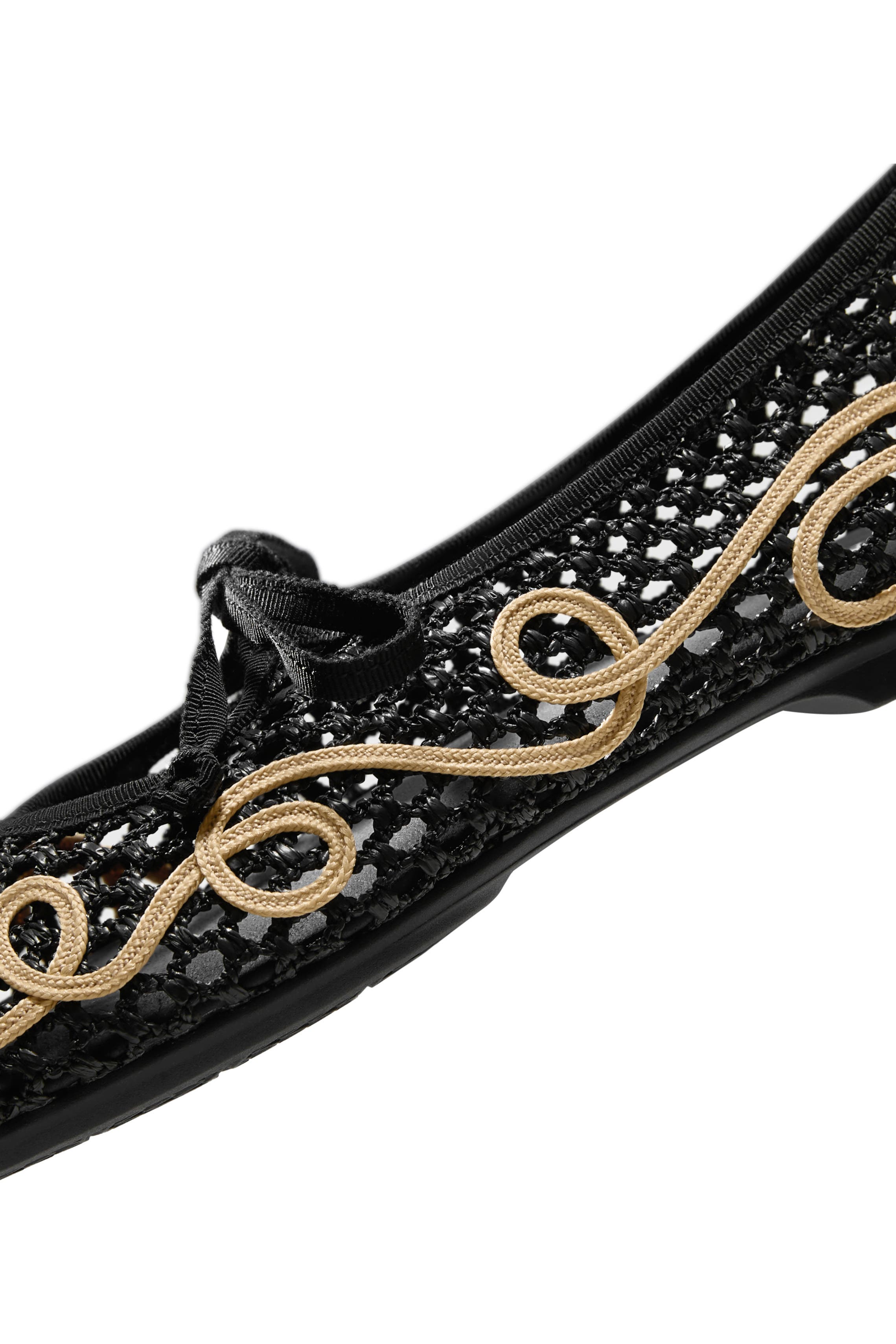 Margot Square-Toe Mesh Flats, Alternate, color, BLACK/NATURAL