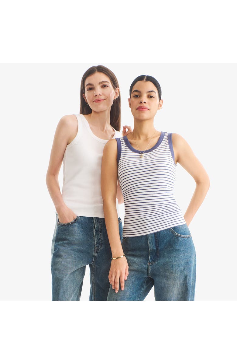 Primary Adult Rib Tank In Stripe, Alternate, color, Sunwashed Navy White Stripe