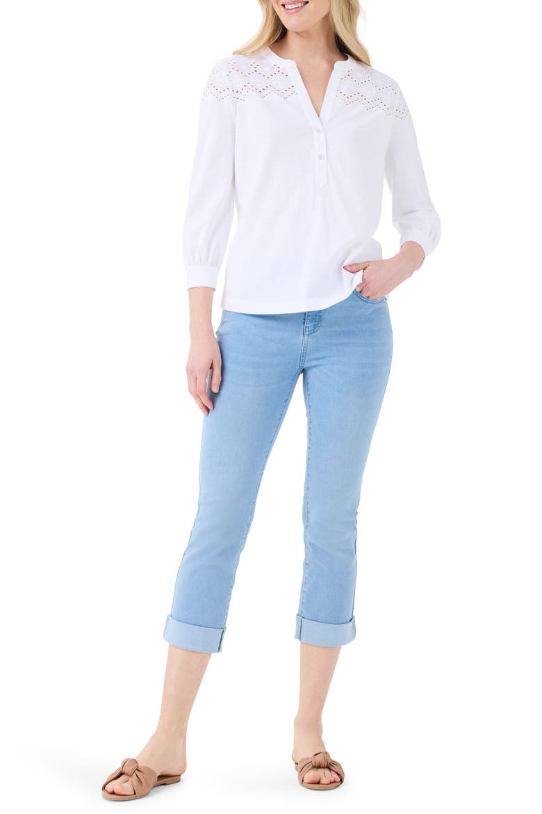 Cotton Eyelet Shirt, Alternate, color, PAPER WHITE