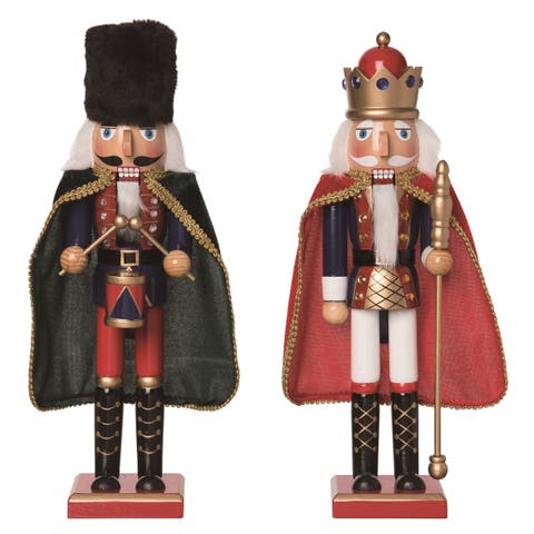 Wood Fancy Nutcracker Set of 2 Decorative Christmas Decor
