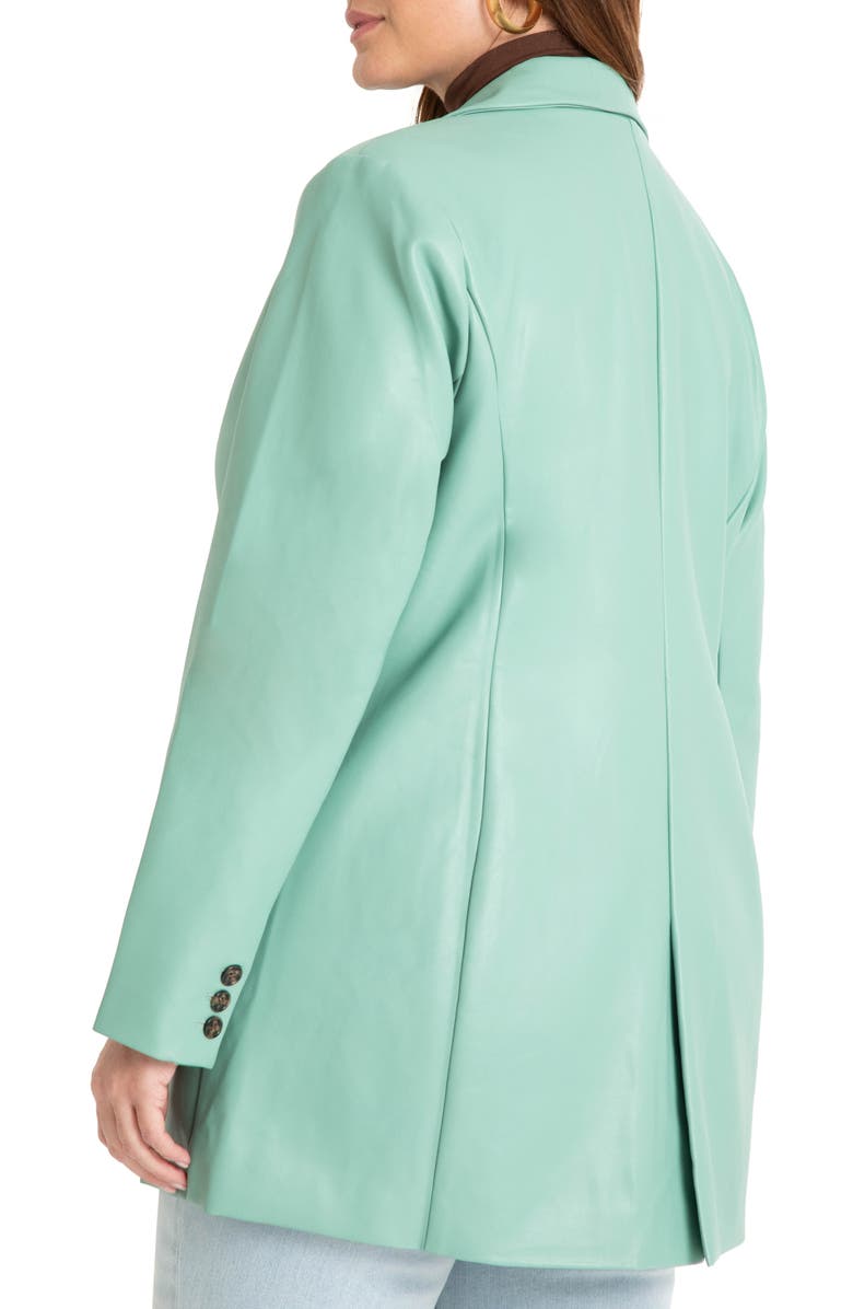ELOQUII Oversize Faux Leather Blazer, Alternate, color,