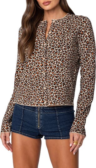 EDIKTED Leopard Print Cardigan Nordstrom