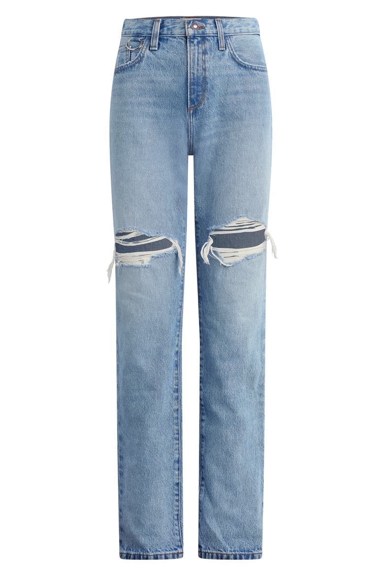 The Mikaela Ripped Low Rise Straight Leg Jeans, Alternate, color, LENNOX