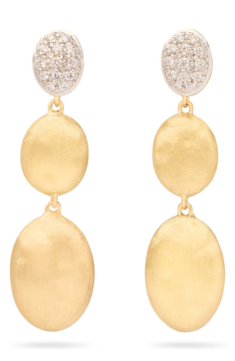 Marco Bicego Siviglia Diamond Drop Earrings, Main, color, 18K Yellow/White Gold