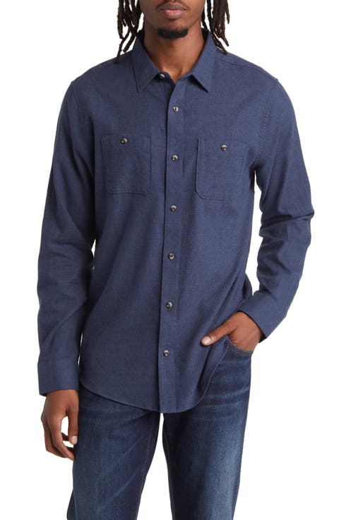 Cloud Flannel Button-Up Shirt