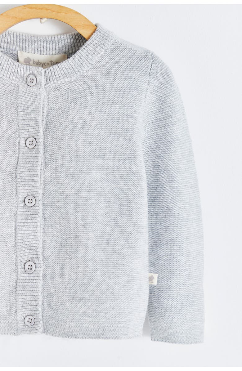 Babycottons Premium Peruvian Pima Cotton My First Knit Knitted Cardigan & Pants Set for Infant, Alternate, color, Grey/Melange