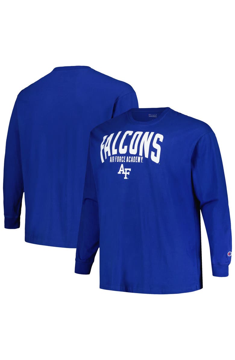 PROFILE Men's Profile Royal Air Force Falcons Big & Tall Color Arch Long Sleeve T-Shirt, Main, color, 