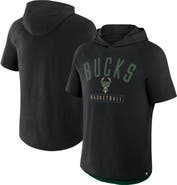 FANATICS Men's Fanatics Black Milwaukee Bucks Pass Legend Raglan Hoodie T-Shirt
