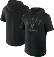 FANATICS Men's Fanatics Black Milwaukee Bucks Pass Legend Raglan Hoodie T-Shirt