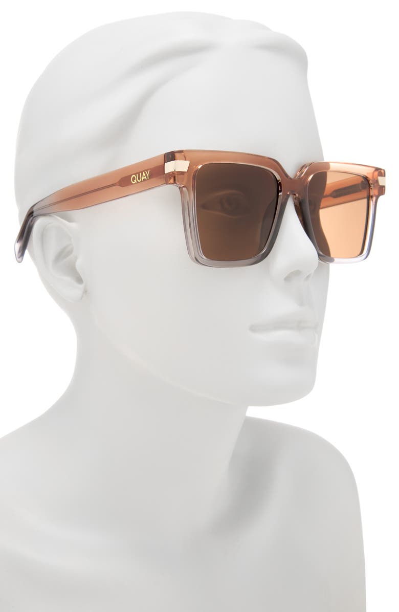 QUAY My Type 54mm Square Sunglasses, Alternate, color, Tan Clear/ Brown