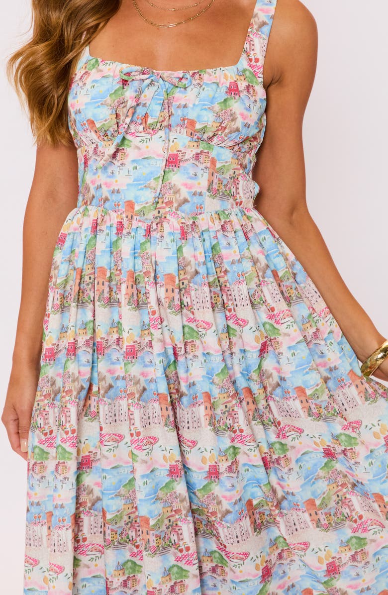 VICI Collection Delilah Landscape Print Midi Dress, Alternate, color, Multi