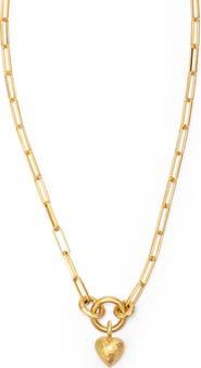 Eloise Jewelry Voyage Necklace Clip Chain with Heart Charm