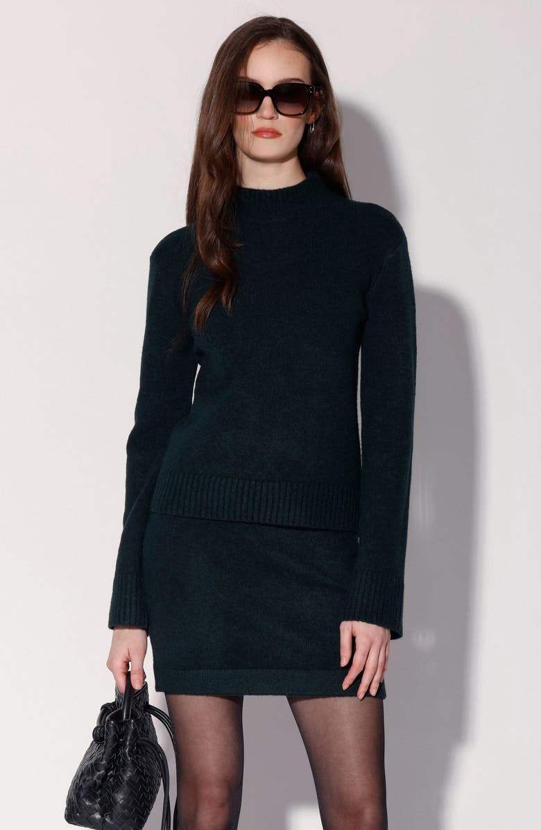 Walter Baker Amara Mock Neck Sweater, Alternate, color, Dark Teal