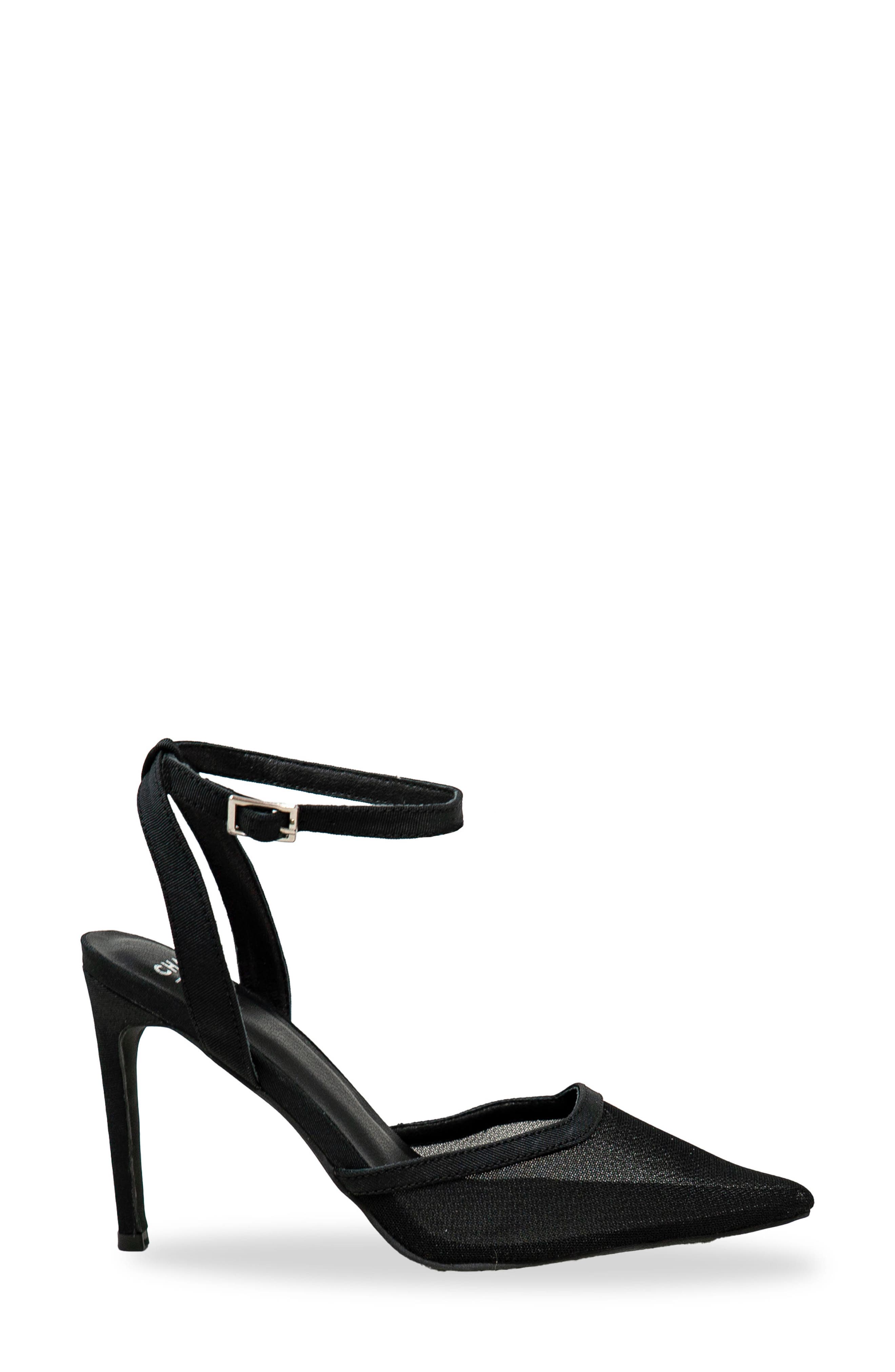 Sheer Mesh Pointed Toe Pump, Alternate, color, BLACK