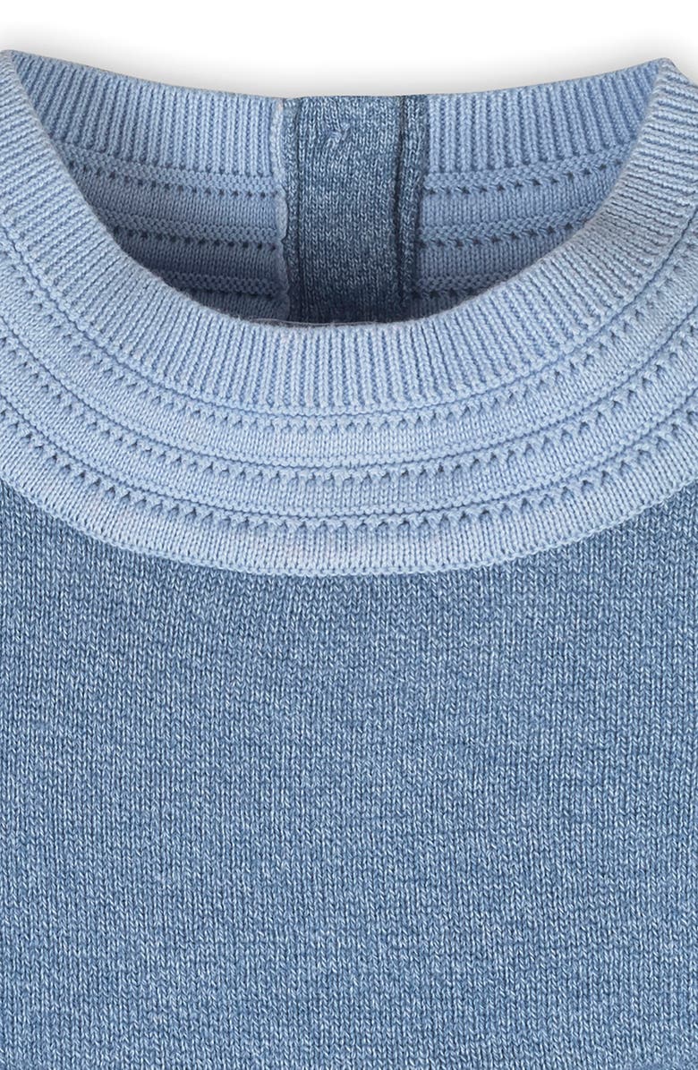 Hope & Henry Kids' Organic Long Sleeve Empire Sweater Dress with Collar Detail, Alternate, color, Medium Blue Marl