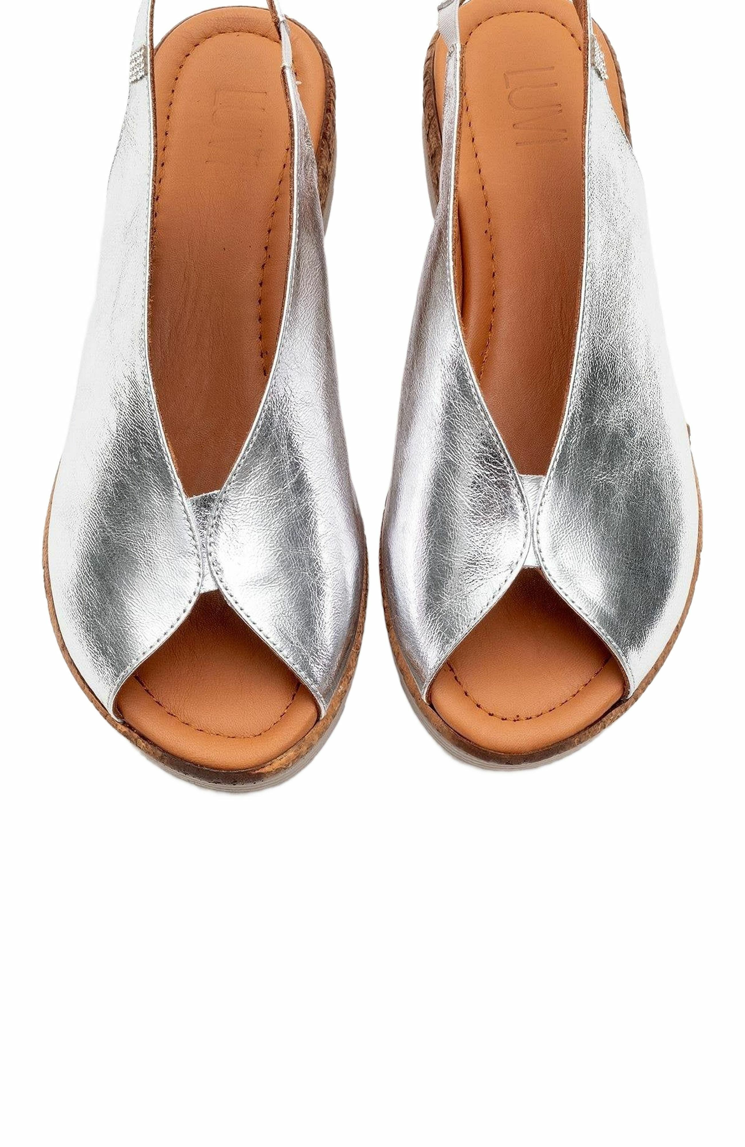 Blom Leather Platform Sandal, Alternate, color, Silver Leather