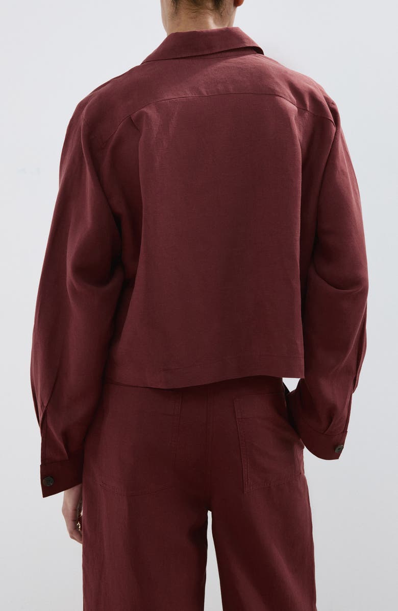 MANGO Lyocell & Linen Button-Up Shirt, Alternate, color, 