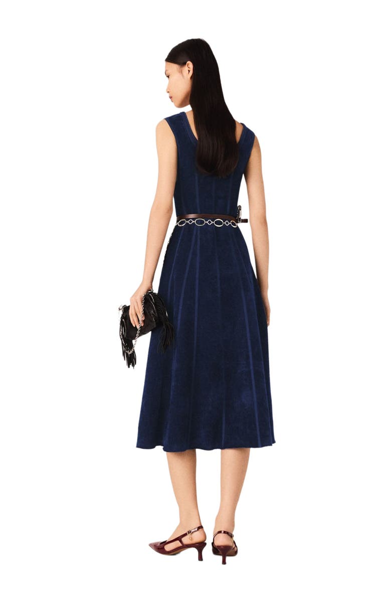 maje Velvet maxi dress, Alternate, color, Navy