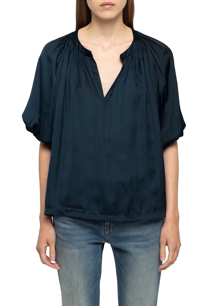 Teko Satin Top, Main, color, MARINE