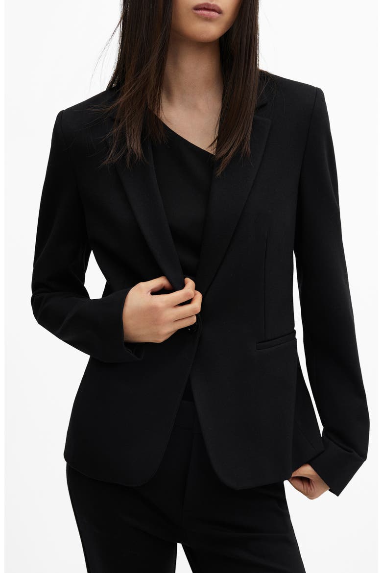 Fitted Suit Blazer, Main, color, BLACK