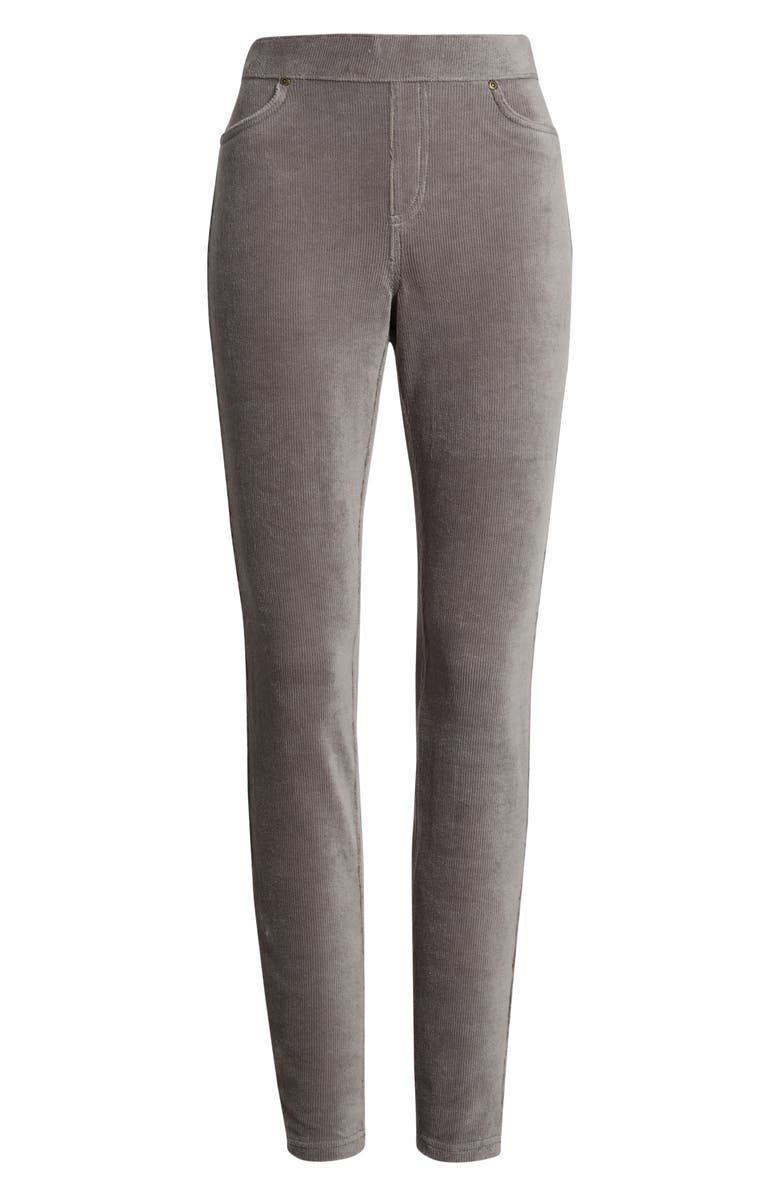 Hue Classic Stretch Corduroy Leggings, Alternate, color, Charcoal
