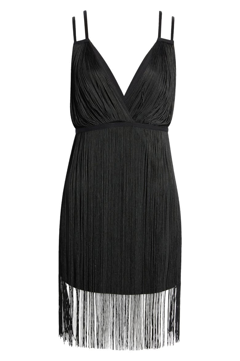 Shake It Out Fringe Dress, Alternate, color, BLACK