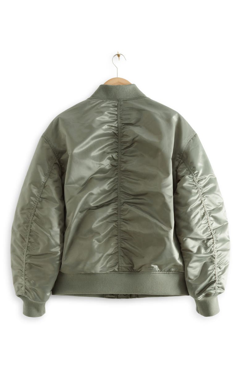 & Other Stories Ruched Satin Bomber Jacket, Alternate, color, 