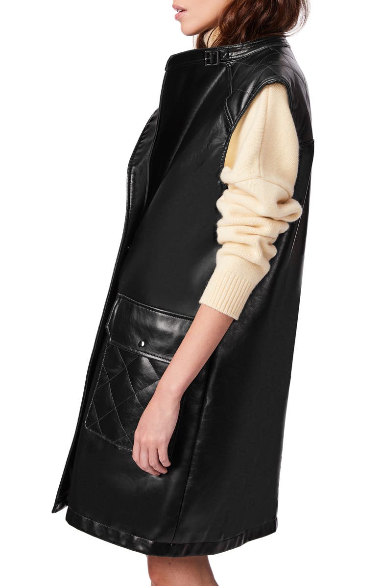 Bernardo Pull Up Faux Leather Long Vest, Alternate, color, 