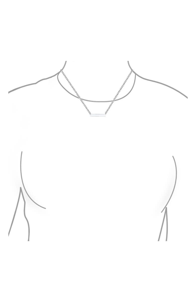 BLING JEWELRY Sterling Silver Horizontal Bar Pendant Necklace, Alternate, color, Silver