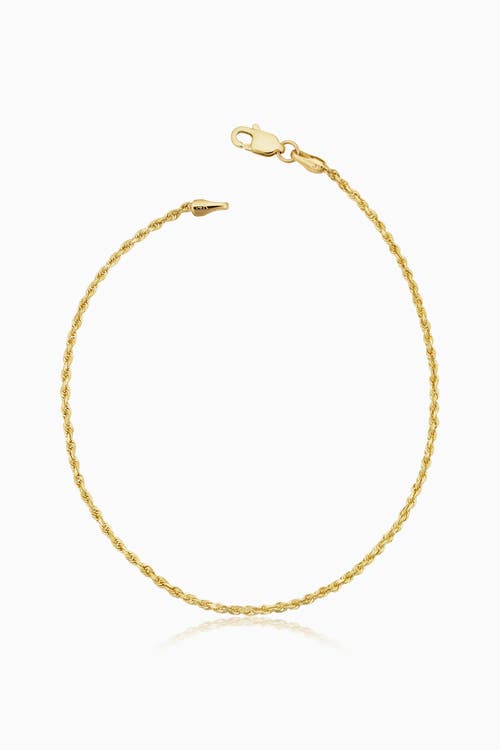 Oradina 10k Gold Roman Rope Anklet In Yellow Gold