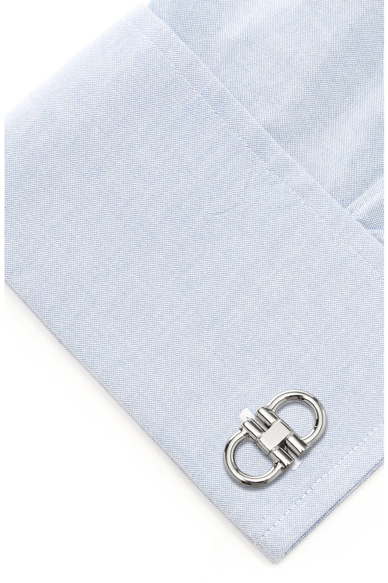 Horse Bit Cuff Links, Alternate, color, SILVER