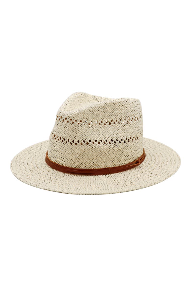 Packable Vented Fedora Hat, Main, color, NATURAL