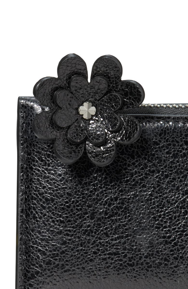 Kate Spade New York devin glazed leather small slim wallet, Alternate, color, Black