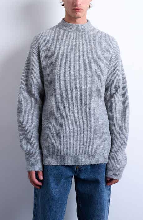 Topman Rib Mock Neck Sweater