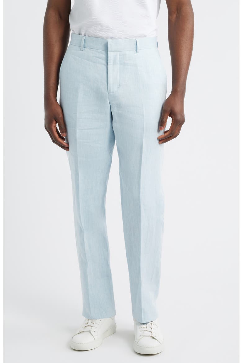 Henrik Trim Fit Italian Linen Suit Separate Pants, Main, color, LIGHT BLUE