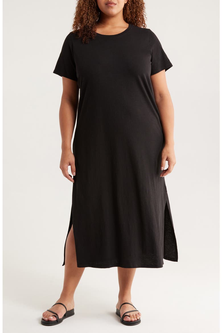 Organic Cotton Maxi Dress, Main, color, BLACK