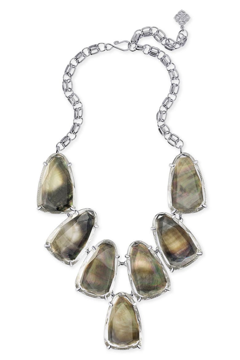 Harlow Necklace, Alternate, color, BLACK MOP/ SILVER