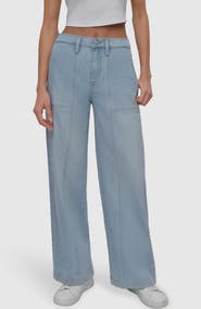 DKNY Jeans High Waist Seamed Utility Jeans