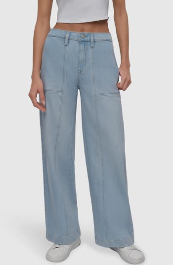 Dkny Jeans High Waist Seamed Utility Jeans In Animal Print