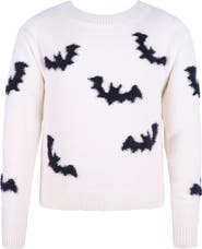 Zunie Kids' Halloween Bat Eyelash Yarn Sweater