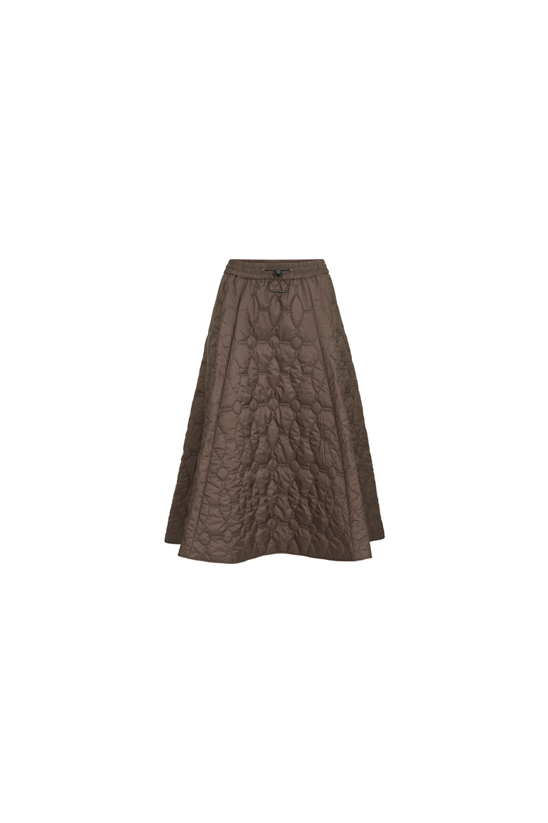 Water-resistant matte nylon quilted skirt with Thermore®, Alternate, color, Coffee