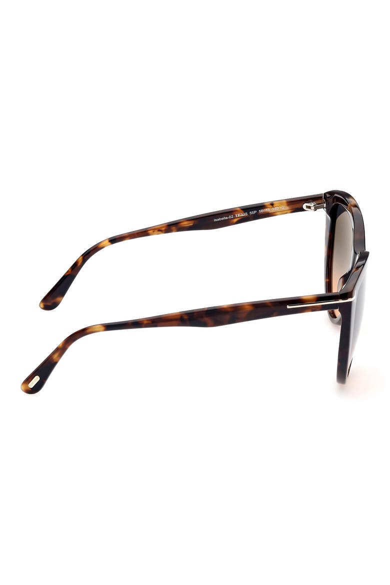 Isabella-02 56mm Gradient Cat Eye Sunglasses, Alternate, color, COLHAV/ GRNG