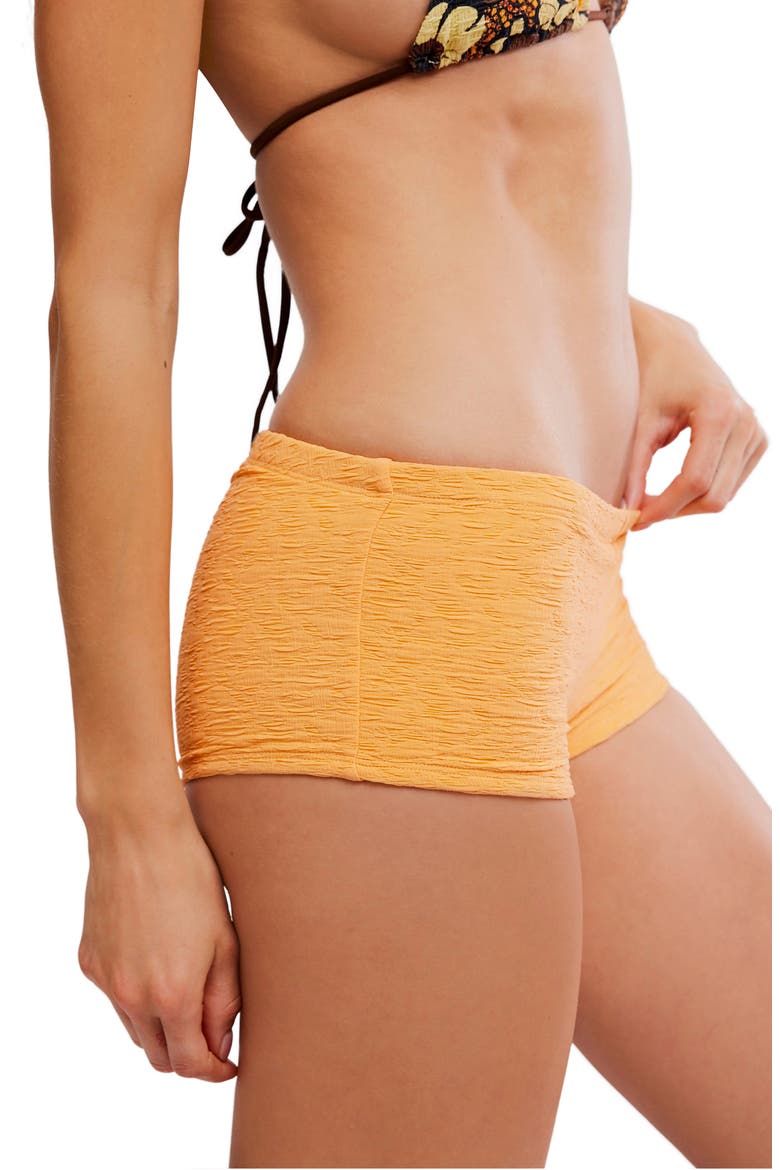 Dixie Jacquard Shortie Bikini Bottoms, Alternate, color, MOCK ORANGE