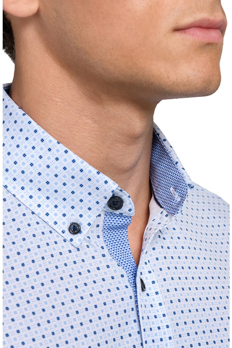 Dash Duo Woven Short Sleeve Basic, Alternate, color, WHITE/BLUE