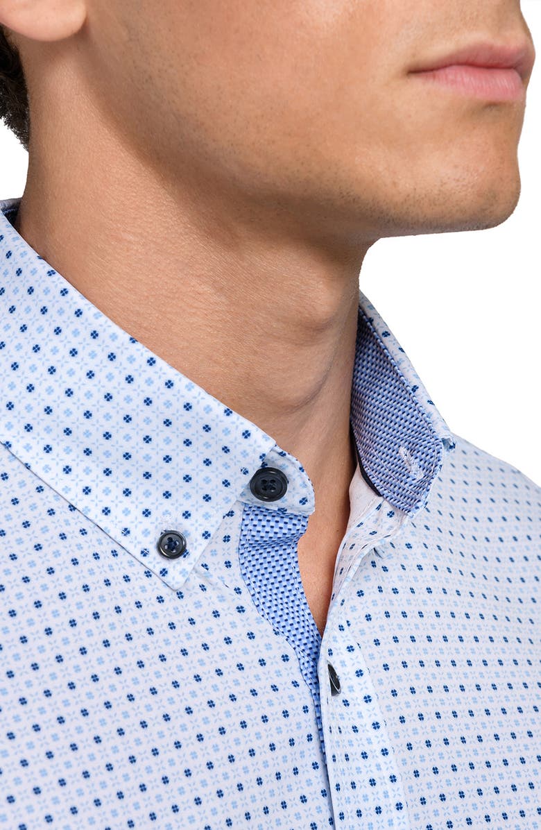 CONSTRUCT Dash Duo Woven Short Sleeve Basic, Alternate, color, White/Blue