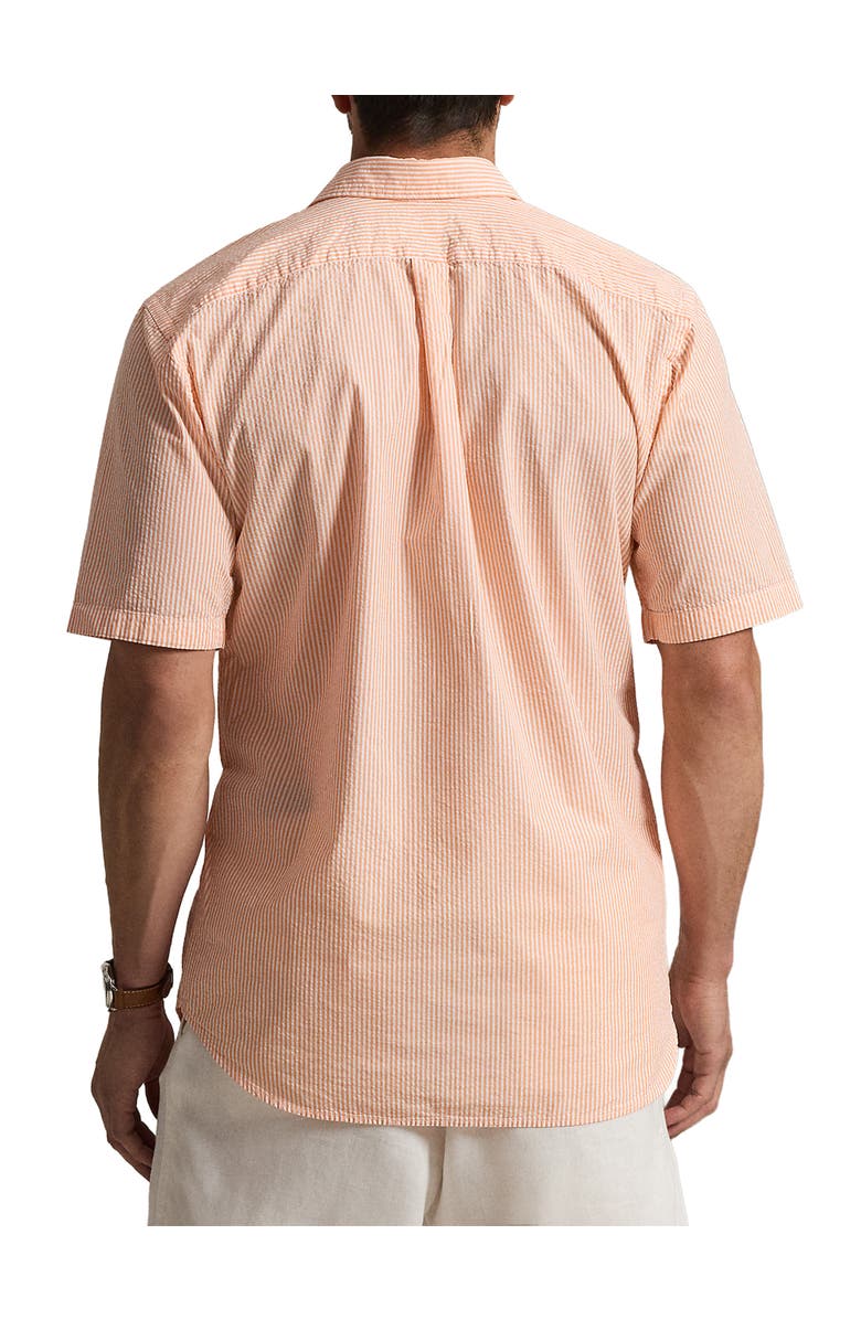 Polo Ralph Lauren Big & Tall Seersucker Stripe Sport Shirt, Alternate, color, Clc Peach And White