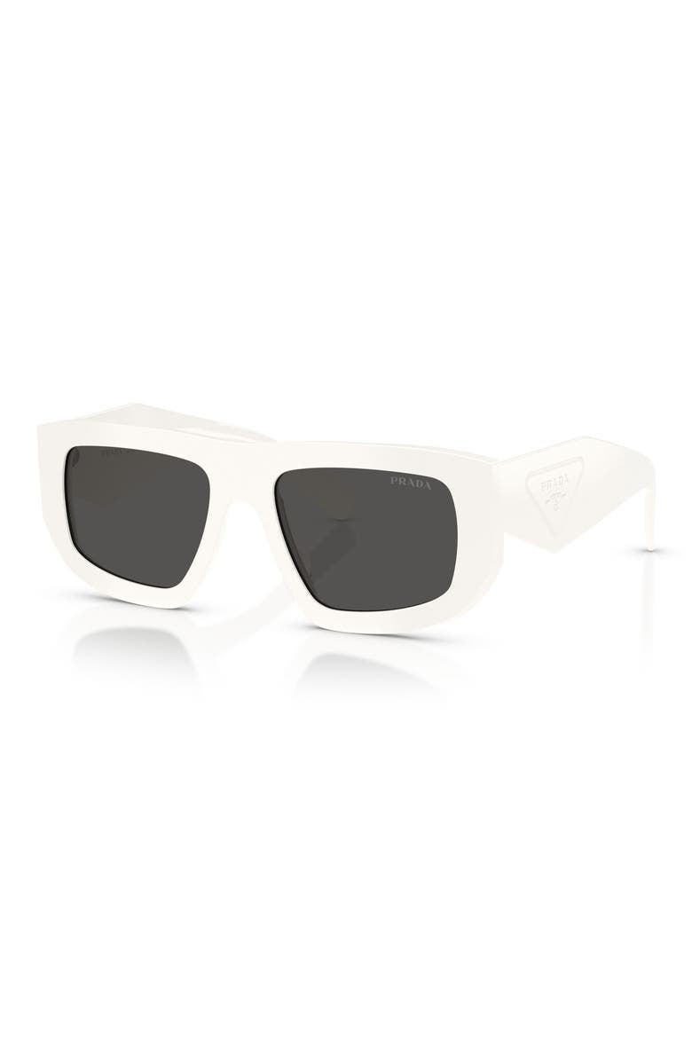 53mm Irregular Sunglasses, Alternate, color, WHITE/ DARK GREY