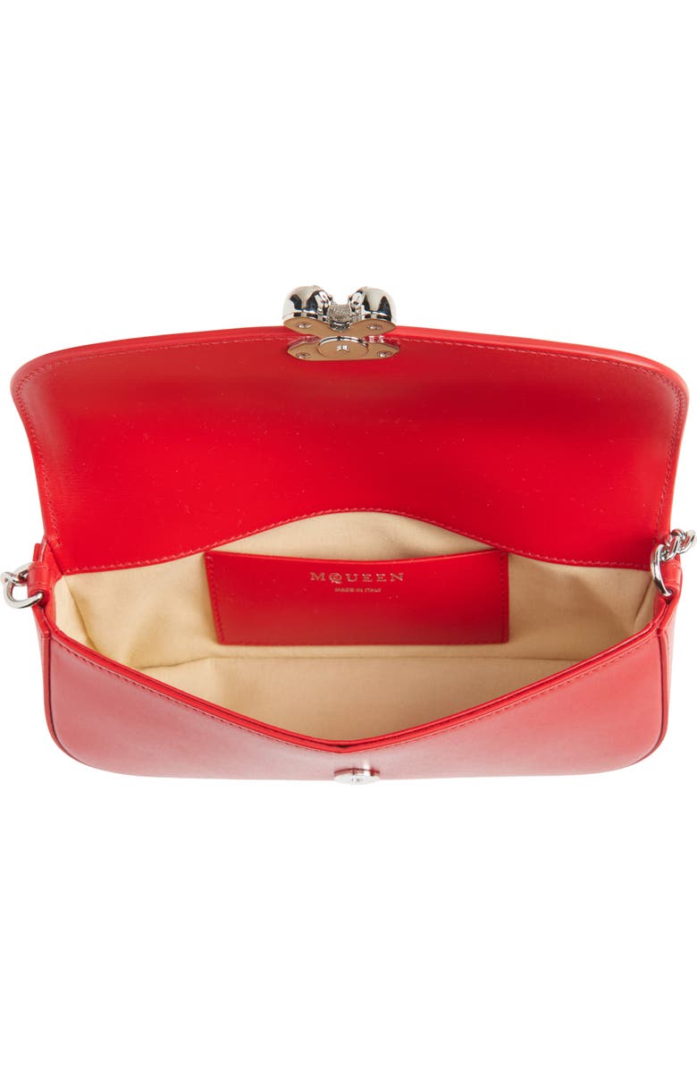 McQueen Small Skull Flower Shoulder Bag, Alternate, color, Red/ Silver