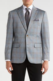 Duchamp Slim Fit Plaid 4-Way Stretch Sport Coat